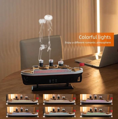 Titanic Steam Ship Design Humidifier & Aroma Diffuser | مرطب الهواء وموزع العطور بتصميم سفينة تيتانيك
